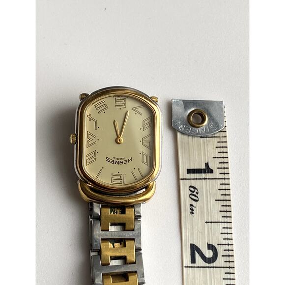 Hermès Two-Tone Stainless Steel & Gold Watch - Picture 12 of 15